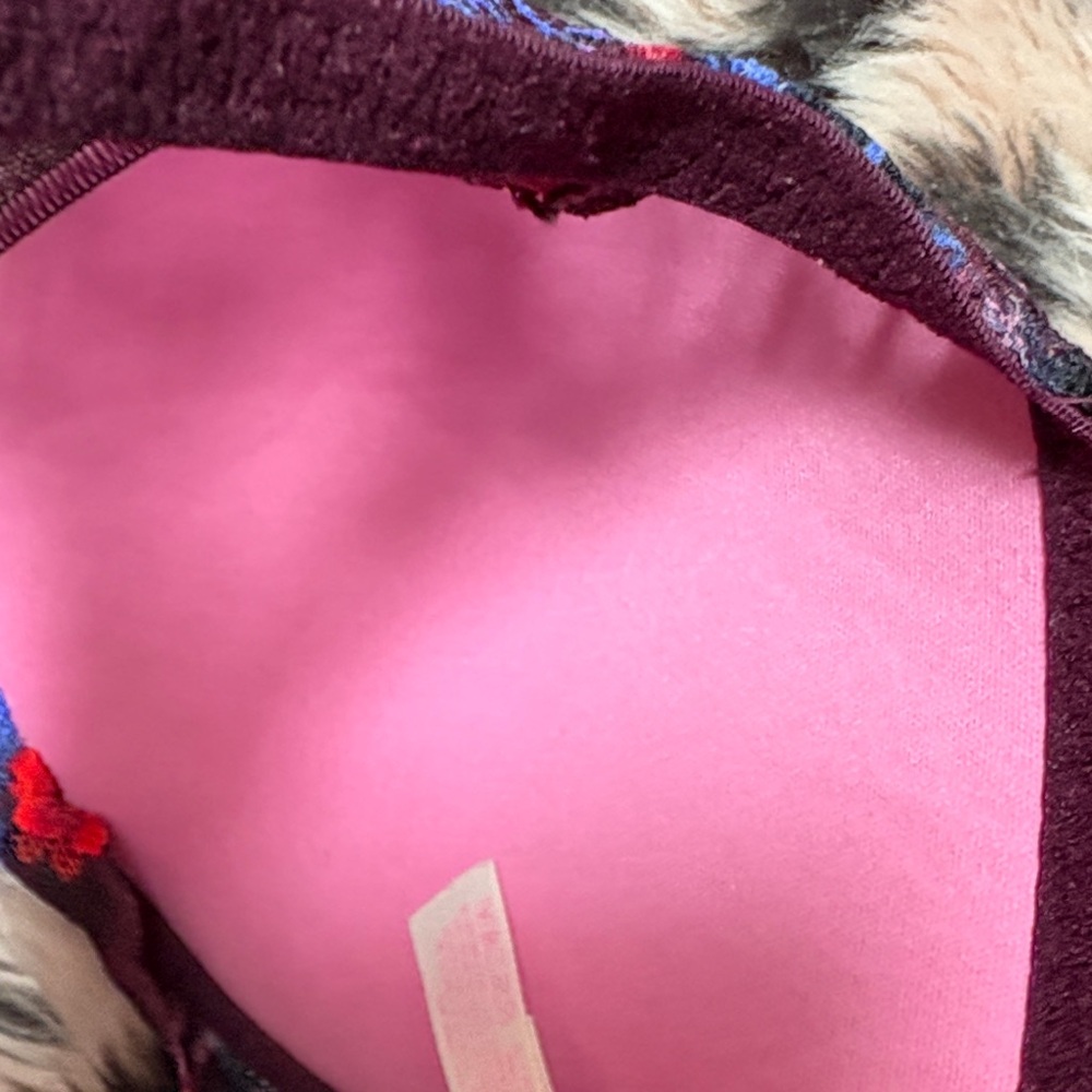 PINK Victoria's Secret Purple Blue and Pink Floral Lace Bralette w/ Mesh - Picture 10 of 10